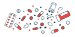 An illustration shows all different kinds of of oral medications.